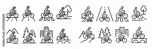 Cyclist Icon Set
