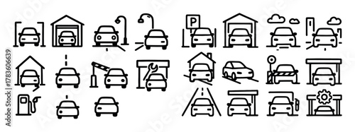 Car Security Doodle Icons
