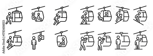 Cable Car Icons Set