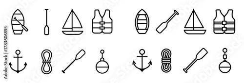 Minimalist Boat Icon Set