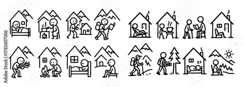 Mountain Cabin Doodles