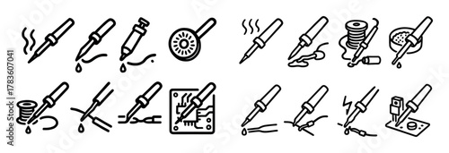 Soldering Tools Doodle Grid