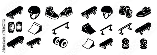 Skateboarding Icon Set