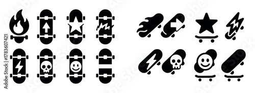 Skateboard Icons Collection