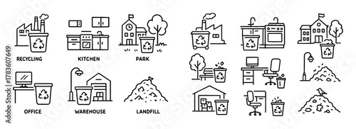Waste Sorting Icons