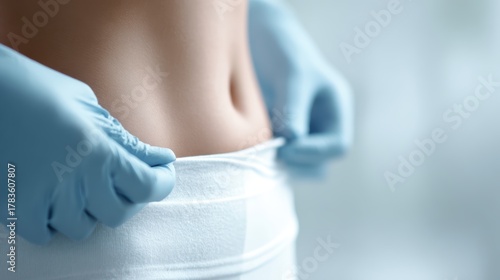 liposuction procedure concept, beauty clinic background