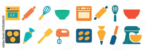 Colorful Baking Tools Icons