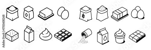 Pastry Ingredients Icons