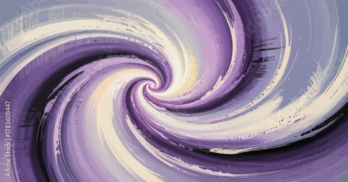 This abstract artwork features a mesmerizing swirl of purple tones, symbolizing creativity and dynamic emotions, inviting viewers into a world of imagination and expression.