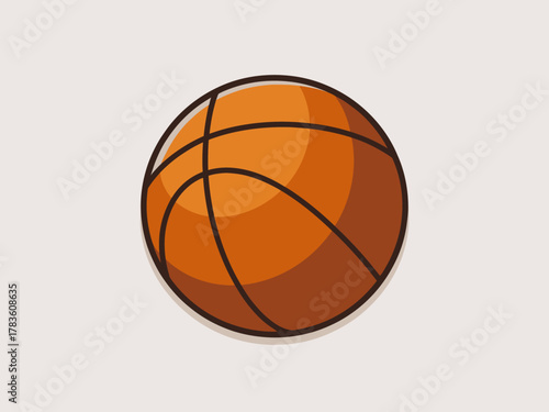 This image shows a classic basketball featuring distinct texture and lines. It captures the essence of the sport ideal for marketing sports-related content.