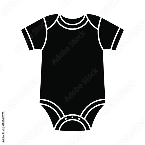 Baby Bodysuit Onesie Silhouette | Infant Clothing Outline Vector | New Born Apparel