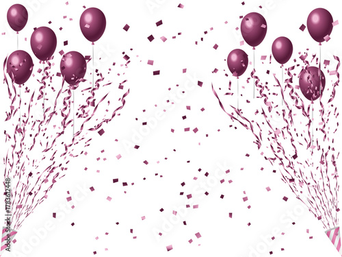 クラッカー、風船、3ピンク