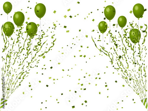 クラッカー、風船、4黄緑