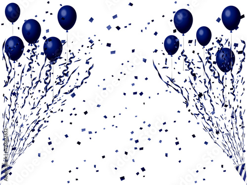 クラッカー、風船、14紺