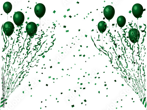 クラッカー、風船、17緑