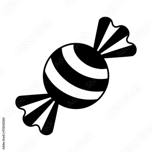 striped candy silhouette illustration featuring bold wrapped shapes presented as sweet decorative artwork