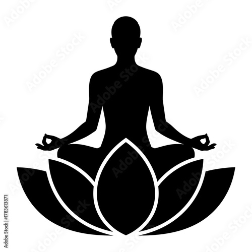 silhouette of person meditating in lotus position symbolizing peace mindfulness yoga and spiritual balance