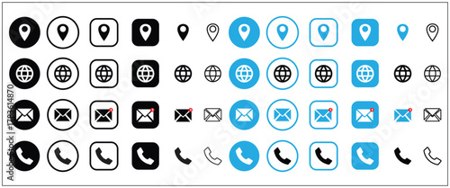 business card all icon collection here, vector icon design template