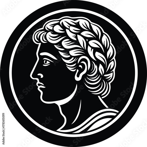 Classic roman coin featuring a profile of julius caesar