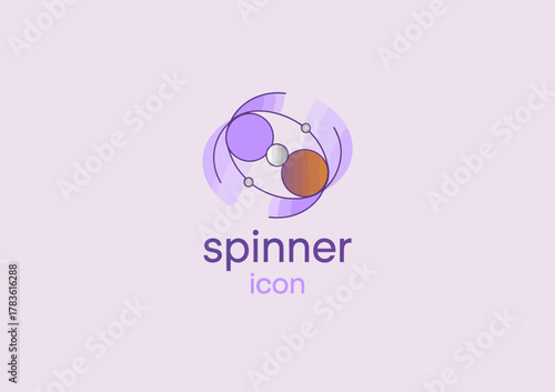 A captivating spinner icon design featuring intertwined circles and colors, reflecting movement and dynamism within a modern aesthetic of digital innovation.