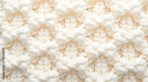 Wallpaper Mural A soft, natural off-white wool/cashmere blend chunky knit texture: Seamless repeating pattern with highly defined stitches and large gaps, presented as a clean, minimalist, top-down view for commercia Torontodigital.ca