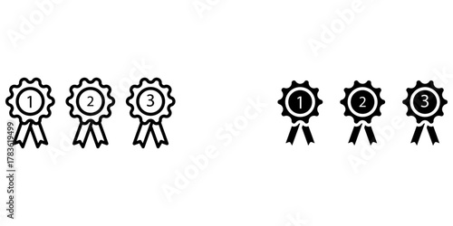icon 1st and 2nd place and 3rd place prize icon vector