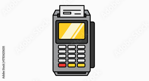 Sleek Payment Terminal Illustration with Receipt Printout