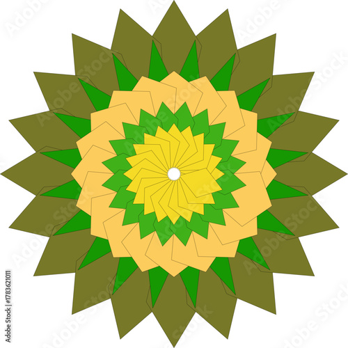Geometric Mandala with Earth Tones and Spiraling Shapes Creative Design