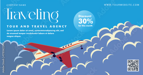 Traveling Your and Travel Agency Banner Vector Design
