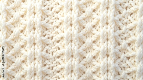 Wallpaper Mural Ultra-high resolution, photorealistic, perfectly seamless repeating pattern of a chunky open work knit texture, featuring a delicate, airy lace-like structure with highly defined soft cream wool/cashm Torontodigital.ca