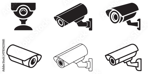 security camera icons silhouette