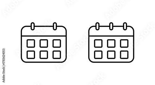 Calendar outline icon. Schedule and date planner symbol. Editable stroke