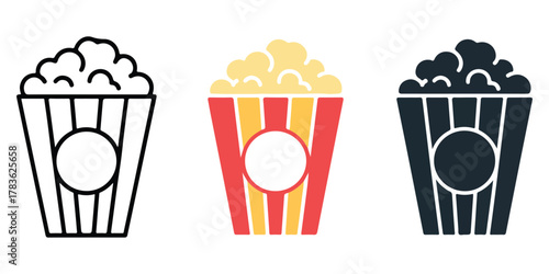 popcorn buckets in different styles