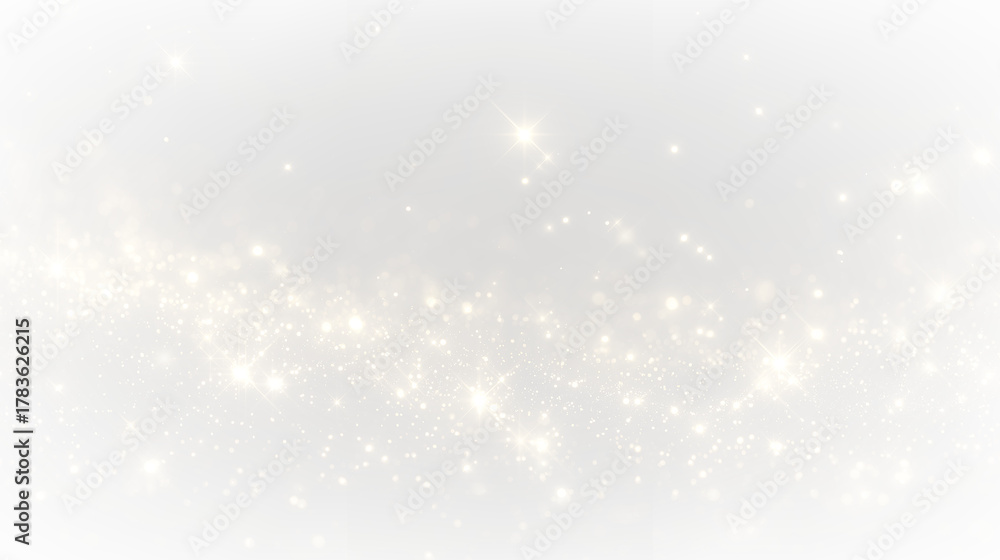 Αυτοκόλλητο Gold shine sparkle glitter wave light particles on a transparent background