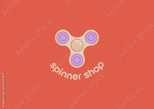 This playful logo displays a fun fidget spinner design, making it a perfect fit for a shop specializing in trendy fidget toys and unique merchandise for children.