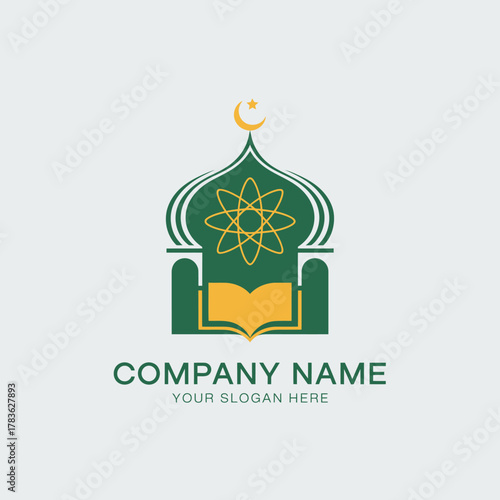 This beautifully designed company logo incorporates cultural symbols along with a book and an abstract design, alluding to education, tradition, and innovation in a creative way.