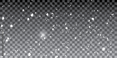 Snow Flakes Background. Holiday Illustration for Happy New Year Card. Glitter Snowflakes Background. Fantasy  Snowstorm Illustration Design.