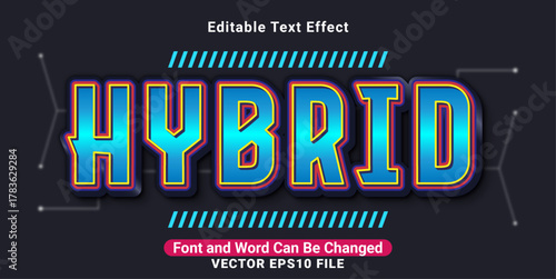 3d editable hybrid text effect.typhography logo