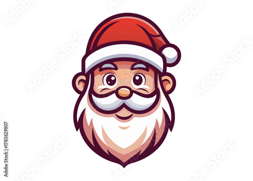 santa face logo silhouette vector, christmas santa face silhouette vector illustration, colour santa face vector silhouette, santa claus face logo silhouettes vector on a white background