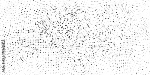 Halftone texture of black dots on a white background