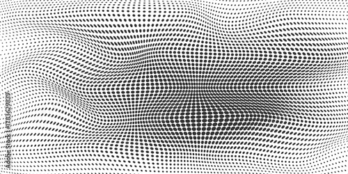 Halftone texture of black dots on a white background
