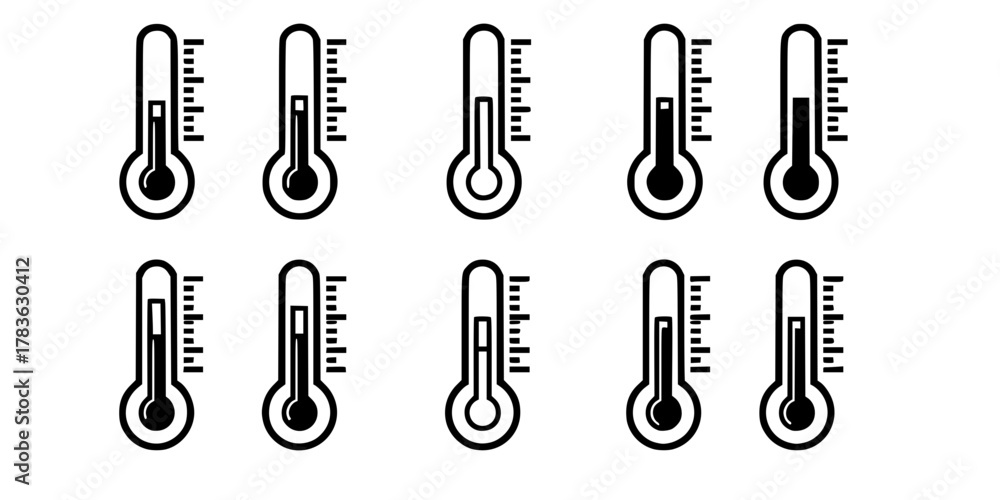 Obraz premium thermometer icon set vector