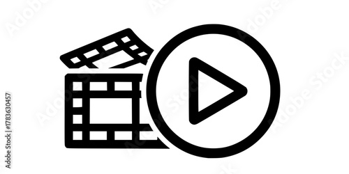 play video icon vector. Movie symbol icon vector

