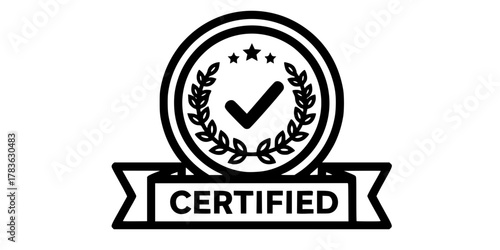 Approval , verified, quality symbol. Certified, qualified medal icon vector.
