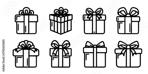 Gift box icon set vector illustration
