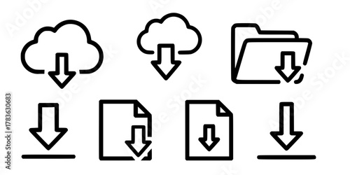 download icon set vector illustration
