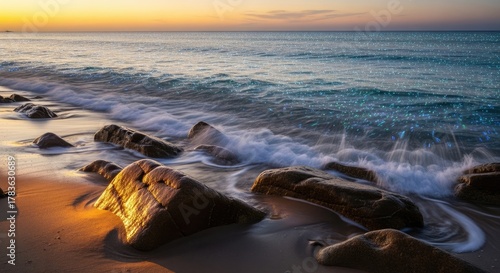 sea, ocean, water, beach, coast, wave, waves, nature, sky, landscape, rocks, coastline, surf, summer, sun, sand, travel, horizon, stone, sunset, foam, blue
