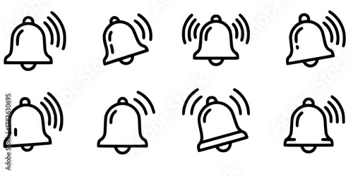 Notification ringing bell icon set
