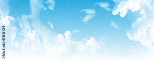 Clouds and blue sky in sunny day, cloudscape concept with copy space. 