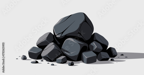 A realistic and textured depiction of a pile of rocks, showcasing the raw beauty of nature and the simplicity found in organic shapes and forms.